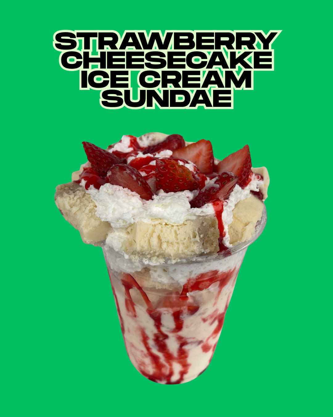 Strawberry cheesecake sundae