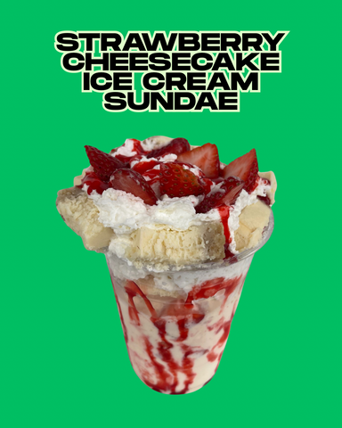 Strawberry cheesecake sundae